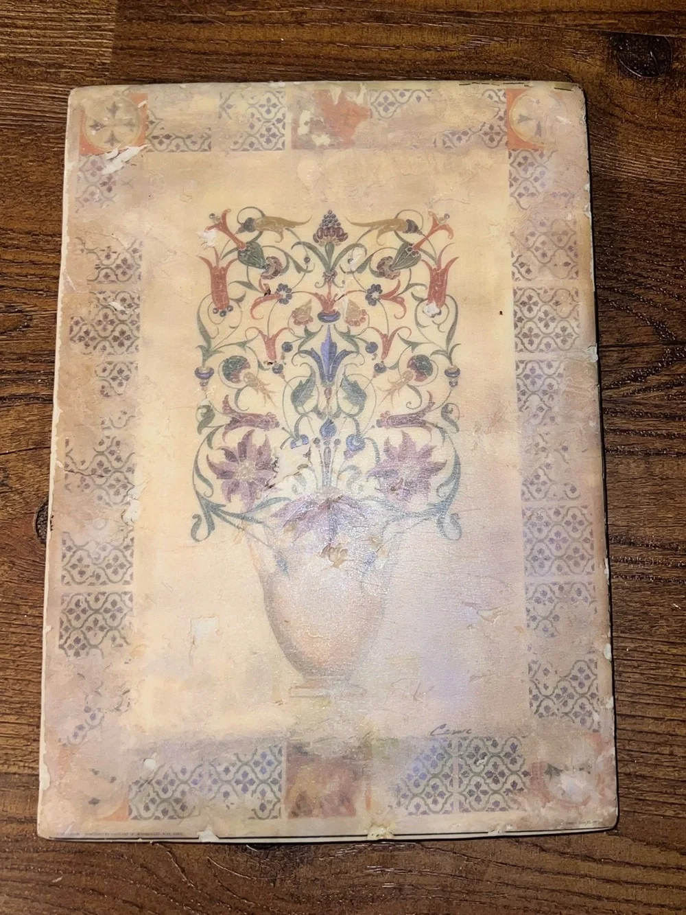 Decorative Mid Century Modern Floral Vase Ceramic Mediterranean Wall Art